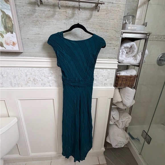 10 Anthropologie moulinette soeurs Guinevere maxi dress circle belt Teal blue - Picture 15 of 17